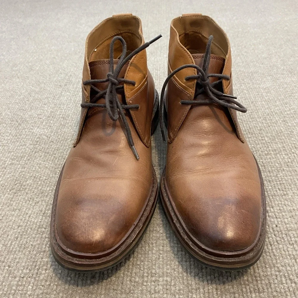 Cole Haan Boots Mens Size‎ 8M Brown Leather Chukka Ankle Lace Up Casual C23478